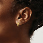 Load image into Gallery viewer, 14K Yellow Gold Madi K Multi-colored CZ Cross Post Earrings