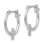 Load image into Gallery viewer, 14K White Gold Madi K CZ Cross Hoop Earrings