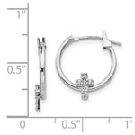 Load image into Gallery viewer, 14K White Gold Madi K CZ Cross Hoop Earrings