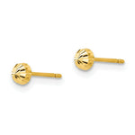 Load image into Gallery viewer, 14K Yellow Gold Madi K Diamond Cut 3mm Half-Ball Post Earrings