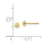 Load image into Gallery viewer, 14K Yellow Gold Madi K Diamond Cut 3mm Half-Ball Post Earrings