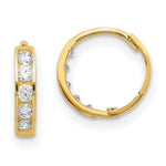 Load image into Gallery viewer, 14K Yellow Gold Madi K CZ Hinged 10mm Hoop Earrings