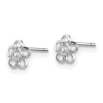 Load image into Gallery viewer, 14K White Gold Madi K CZ Flower Post Earrings
