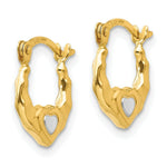 Load image into Gallery viewer, 14K Yellow Gold Madi K Collection w/Rhodium Heart Hollow Hoop Earrings