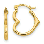 Load image into Gallery viewer, 14K Yellow Gold Madi K Collection Heart Shaped Hollow Hoop Earrings