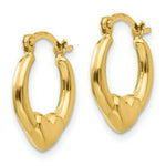 Load image into Gallery viewer, 14K Yellow Gold Madi K Collection Hollow Heart Hoop Earrings