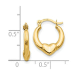 Load image into Gallery viewer, 14K Yellow Gold Madi K Collection Hollow Heart Hoop Earrings