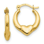 Load image into Gallery viewer, 14K Yellow Gold Madi K Collection Hollow Heart Hoop Earrings