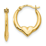 Load image into Gallery viewer, 14K Yellow Gold Madi K Collection Heart Hoop Earrings