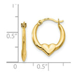 Load image into Gallery viewer, 14K Yellow Gold Madi K Collection Heart Hoop Earrings