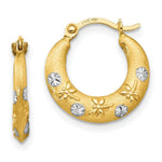 Load image into Gallery viewer, 14K Yellow Gold Madi K Collection w/Rhodium Hoop Earrings