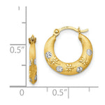 Load image into Gallery viewer, 14K Yellow Gold Madi K Collection w/Rhodium Hoop Earrings