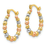 Load image into Gallery viewer, 14K Tri-color Gold Gold Madi K Collection Beaded Hoop Earrings