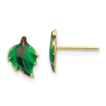 Load image into Gallery viewer, 14K Yellow Gold Madi K Enameled Leaf Post Earrings