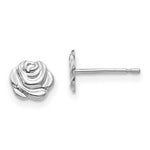 Load image into Gallery viewer, 14K White Gold Madi K Polished Rose Post Earrings