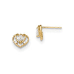 Load image into Gallery viewer, 14K Yellow Gold Madi K Polished CZ Double Heart Post Earrings