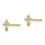 Load image into Gallery viewer, 14K Two-tone Madi K Polished Cross Post Earrings