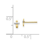 Load image into Gallery viewer, 14K Two-tone Madi K Polished Cross Post Earrings
