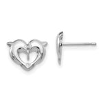 Load image into Gallery viewer, 14K White Gold Madi K Screwback Dolphins Post Earrings