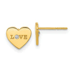 Load image into Gallery viewer, 14K Yellow Gold Madi K Polished Love CZ Heart Post Earrings