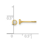 Load image into Gallery viewer, 14K Yellow Gold Madi K Yellow Gold Polished CZ Bezel Post Earrings
