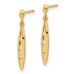Load image into Gallery viewer, 14K Yellow Gold Madi K Oval w/3-CZs Dangle Post Earrings