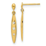 Load image into Gallery viewer, 14K Yellow Gold Madi K Oval w/3-CZs Dangle Post Earrings