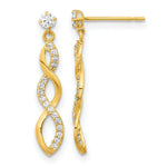 Load image into Gallery viewer, 14K Yellow Gold Madi K CZ Twisted Dangle Post Earrings
