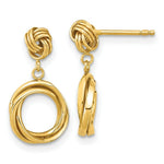 Load image into Gallery viewer, 14K Yellow Gold Madi K Polished Love Knot with Small Fancy Dangle Post Earrings