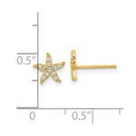 Load image into Gallery viewer, 14K Yellow Gold Madi K Childrens CZ Starfish Post Earrings
