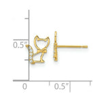 Load image into Gallery viewer, 14K Yellow Gold Madi K Childrens Kitten w/CZ Tail Post Earrings