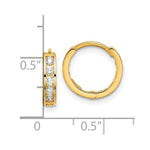Load image into Gallery viewer, 14K Yellow Gold Madi K Round/Square CZ Reversible Hinged Hoop Earrings