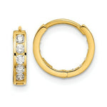 Load image into Gallery viewer, 14K Yellow Gold Madi K Round/Square CZ Reversible Hinged Hoop Earrings