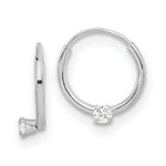 Load image into Gallery viewer, 14k Madi K White Gold Polished 2mm CZ on Small Endless Hoops