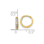 Load image into Gallery viewer, 14K Yellow Gold Madi K 2mm CZ Huggie Hoops