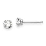 Load image into Gallery viewer, 14k White Gold Madi K 4mm CZ Post Earrings