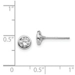 Load image into Gallery viewer, 14k White Gold Madi K 5mm Bezel Set CZ Post Earrings