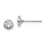 Load image into Gallery viewer, 14k White Gold Madi K 5mm Bezel Set CZ Post Earrings