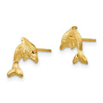 Load image into Gallery viewer, 14K Yellow Gold Madi K Satin Dolphin Earrings
