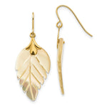Load image into Gallery viewer, 14K Yellow Gold Madi K Mother of Pearl Leaf Dangle Earrings