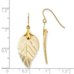Load image into Gallery viewer, 14K Yellow Gold Madi K Mother of Pearl Leaf Dangle Earrings
