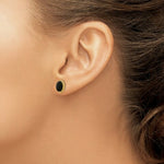 Load image into Gallery viewer, 14K Yellow Gold Madi K Collection Bezel Onyx Earrings