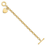 Load image into Gallery viewer, 14K Yellow Gold Heart Charm Bracelet Length 7.5'' inches
