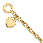 Load image into Gallery viewer, 14K Yellow Gold Heart Charm Bracelet Length 7.5'' inches