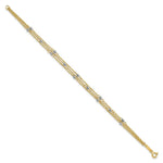 Load image into Gallery viewer, 14K Two-tone Gold Triple Strand Bracelet Length 7.25'' inches