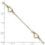 Load image into Gallery viewer, 14K Yellow Gold Fancy Heart Bracelet Length 7.25'' inches