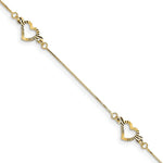 Load image into Gallery viewer, 14K Yellow Gold Fancy Heart Bracelet Length 7.25'' inches