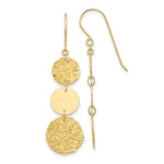 Load image into Gallery viewer, 14K Yellow Gold 3-Tier Circle Drop Dangle Earring