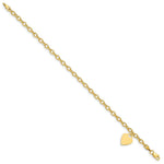 Load image into Gallery viewer, 7.5" Length Bracelet 14K Yellow Gold Dangle Heart Bracelet