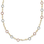 Load image into Gallery viewer, 14K Tri-Color Gold Circles Necklace Length 18'' inches